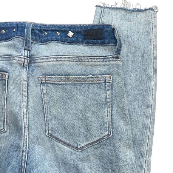 Paige verdugo ankle skinny jeans gems two tone denim raw hem size 27 - Picture 11 of 11